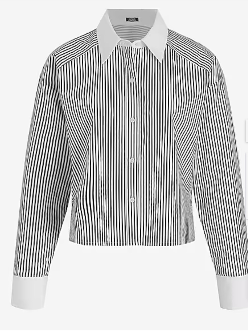 Express blue and White Striped Boyfriend Shirt